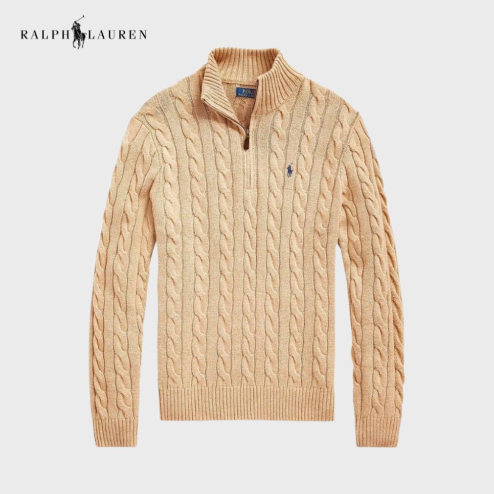 RALPH LAUREN - Chunky Timeless Knit-Zip Sweater